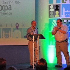 Nigel with Chris Hass at UXPA 2014 where Nigel was receiving the UXPA President's Award