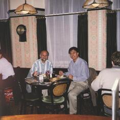 180611-with Nigel Bevan-Edinburgh INTERACT1999 19990830-meet first time-dinner for Haggis