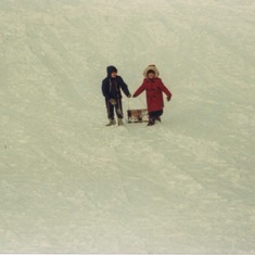 Nik & Elena sledding