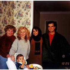Christmas 1995  -Barbara (Nicole’s mom) Nina Marie. Nicole (Keith's wife), Keith and Sean (Keith and Nicole's, first of 3 children (now 16)