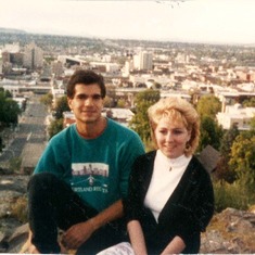 Keith and Nina Marie overlooking Spokane, WA after Keith.’s graduation from Gonzaga in 1986.