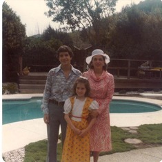 Mom, Keith & Nina Marie in front of pool – Wickham Dr. Moraga Ca  Home
