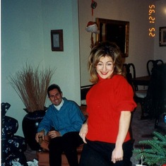 Xmas 1995 – modeling new clothes