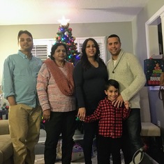 With son, daughter, son-in-law and grandson at Christmas 