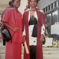 Mum at her Graduation from the University of Lagos. Nigeria. Next to Her is Aunty Tessy, her sister inlaw, also of Blessed memory.