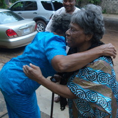 Congratulating her sister, Lady Edna on her 80th birthday August 14, 2012