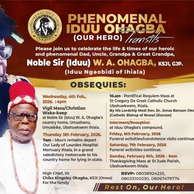 Noble Sir (Iduu) W. A W. A Ohagba