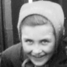 1954 Nora at 192 Stenhouse Drive wearing her "pixie" hat