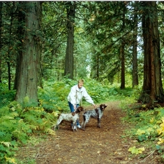 Mom with dogs in Sicamous 1992