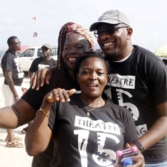 Aunty Norah with Aunty Cecilia and Uncle Tunde all ancients of Theatre 15