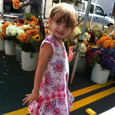 With some flowers at the Farmers Market, August 2012