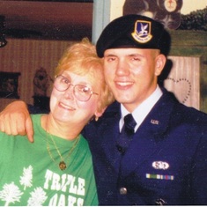 Dana Hawk and his grandmother