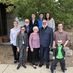 Our family and 6 of our 7 grandsons.