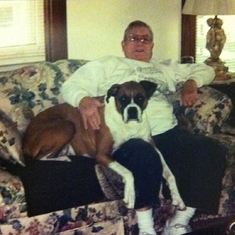 Mik and my Dad at our home in Nazareth in 2001. Both are in heaven. Hope you both found each other.