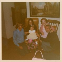4 Generations: Dennis and Linda Alumbaugh, with daughter Larissa, Beulah "GG", and Norm.