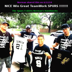 Norman Loved the SPURS - he made the Spurs T-shirts