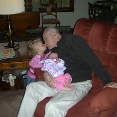 Grandpa with Sarah and Hailey
