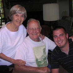 Tim with Grandma and Grandpa Freeman 7.2007