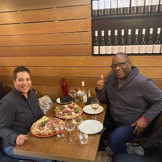 My mom and dad at dinner in Bordeaux, France 