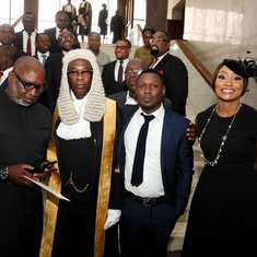 Chris Oghene with Adewale Atake SAN at his swearing in ceremony to the rank of Senior Advocate of Nigeria (SAN) in Abuja.