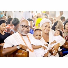 Okpora with family in church