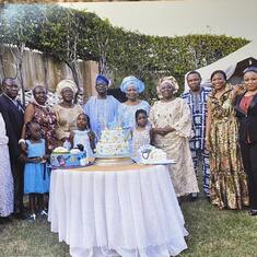 Aunty Bisi with family at Dr Farris 70th birthday party