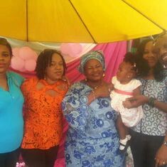Amaka (sister in law) Olabisi, Her favorite (Mommy Eko -blessed memory) Seyi (sister in law) and Big Daddy                                  IMG-20151211-WA0001