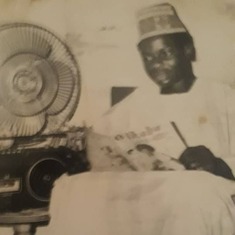 As a bachelor in his apartment at Ori-Eru,Idikan,Ibadan, Oyo state, decked in Hausa attire in a fashionable way in the 70s.