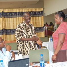The Global Fund gurus and their able captain... Dr. Nwokolo, Mr God'sPower and Dr. Ronke conferencing