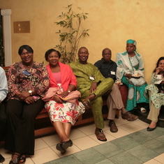 Dr. Ankomah, Mrs. Rosaline, Dr Ronke, Sir Bright, Uncle Joe, Hajiya Hajo Sani and Dr. Leila at a management retreat