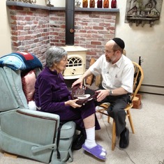 Olga with music therapist - she loved him! Tabernacle NJ March 2012