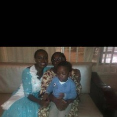 With her mum & little Salvador at her wedding introduction Night, Makurdi, 2012