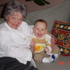 Olive with great grandson Brenden 2002