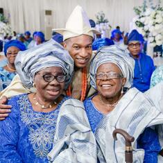 With her Grandson-in-law at his traditional wedding to Kunbi 