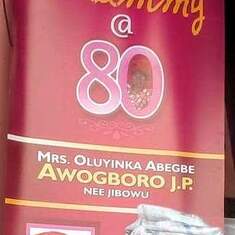 Celebrating with Mama Awosco at her 80th in Fadeyi Lagos