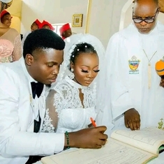 Signing of the wedding certificate at St John Anglican church Ido Ekiti 