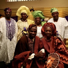 Daddy and Mummy with Olaitan, Ibi and Ibi’s Parents at Olaitan’s engagement ceremony.