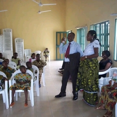 My wife and I encouraging the Ophans. Thank God for the memory of Dr Femi Osideko.