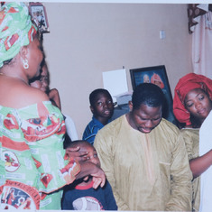 Dr. Femi and his wife, Dayo Osideko, during the christening of their baby