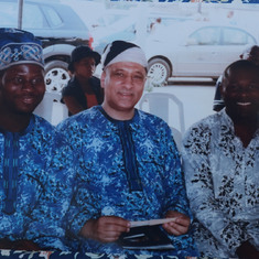 Dr. Femi with brother-in-law, Simon Gusah, at a family function