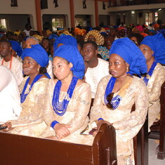 Dr. Femi (2nd right, row 2) with his in-laws during his father-in-law's funeral mass. July 2014