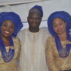 Dr. Femi with wife, Dayo Osideko (left), and sister-in-law, Dr Wura Alonge, during his father-in-law's funeral reception. July 2014