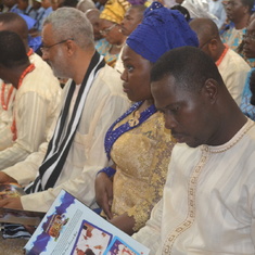 Dr. Femi with sister-in-law and friend, Dr Bimbo Gusah, during his father-in-law's funeral mass. July 2014
