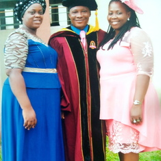 Rev'd Mrs Odediran with Rev'd Dr & Mrs Folahan during his doctoral graduation at ECWA, November 2019