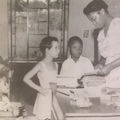 With pupils at the Senior Staff School, University College, Ibadan, in the late 1950's