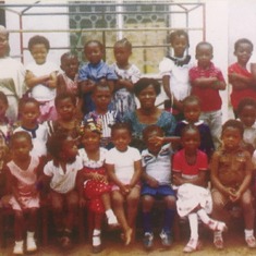 With pupils of Dele Day Nursery