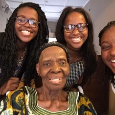 With her grand-daughters; Kezia, Tolulope and Karina