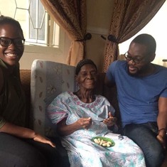 Mama spending time with her grand-daughter, Adenike, and friend