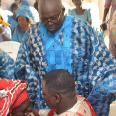 Omoloye giving His Fatherly blessing to his son and wife on their traditional wedding day