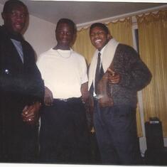 From Left,.Brother Osasu, Osayande and a friend in UK